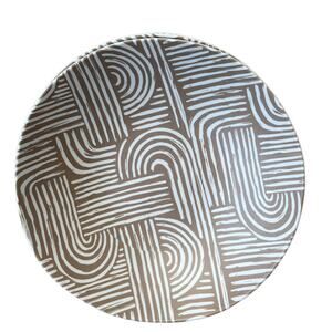 SANDSTONE STUDIOS Set of 4 Melamine Salad Bowls Taupe|White Abstract Swirl  NWT